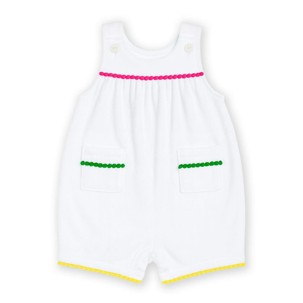 Terry Romper With Pom Poms