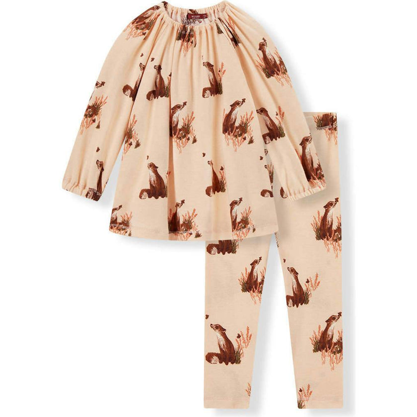 Floral Organic Cotton Dress & Legging Set