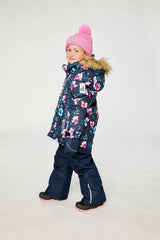 Two Piece Play Snowsuit Blue Floral Print