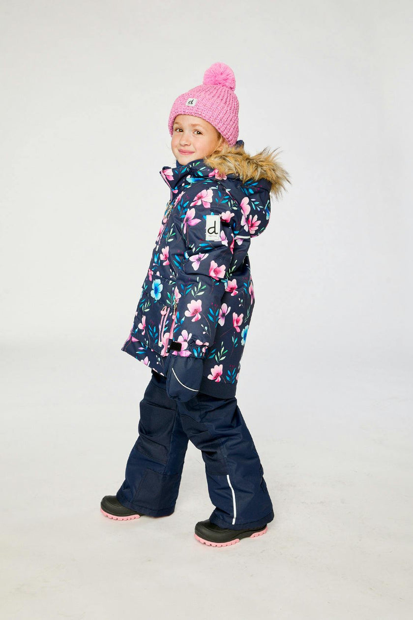 Two Piece Play Snowsuit Blue Floral Print