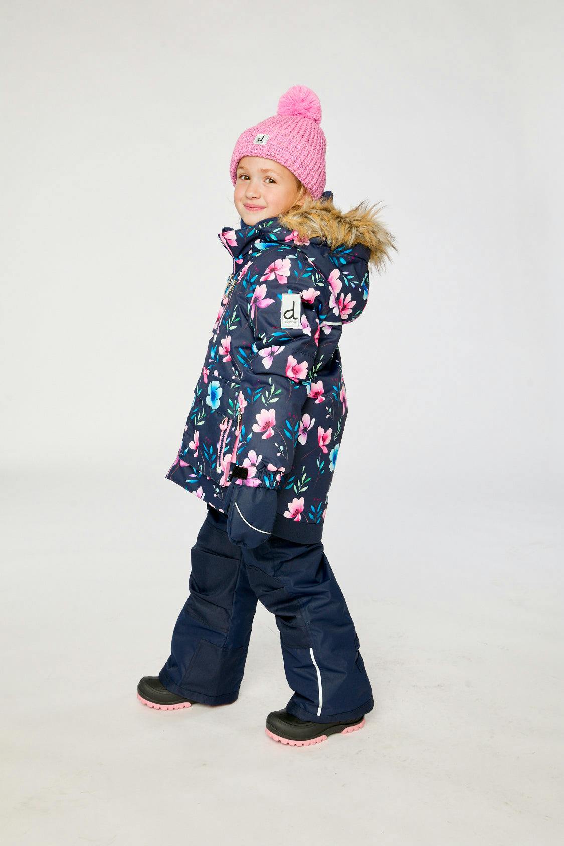 Two Piece Play Snowsuit Blue Floral Print