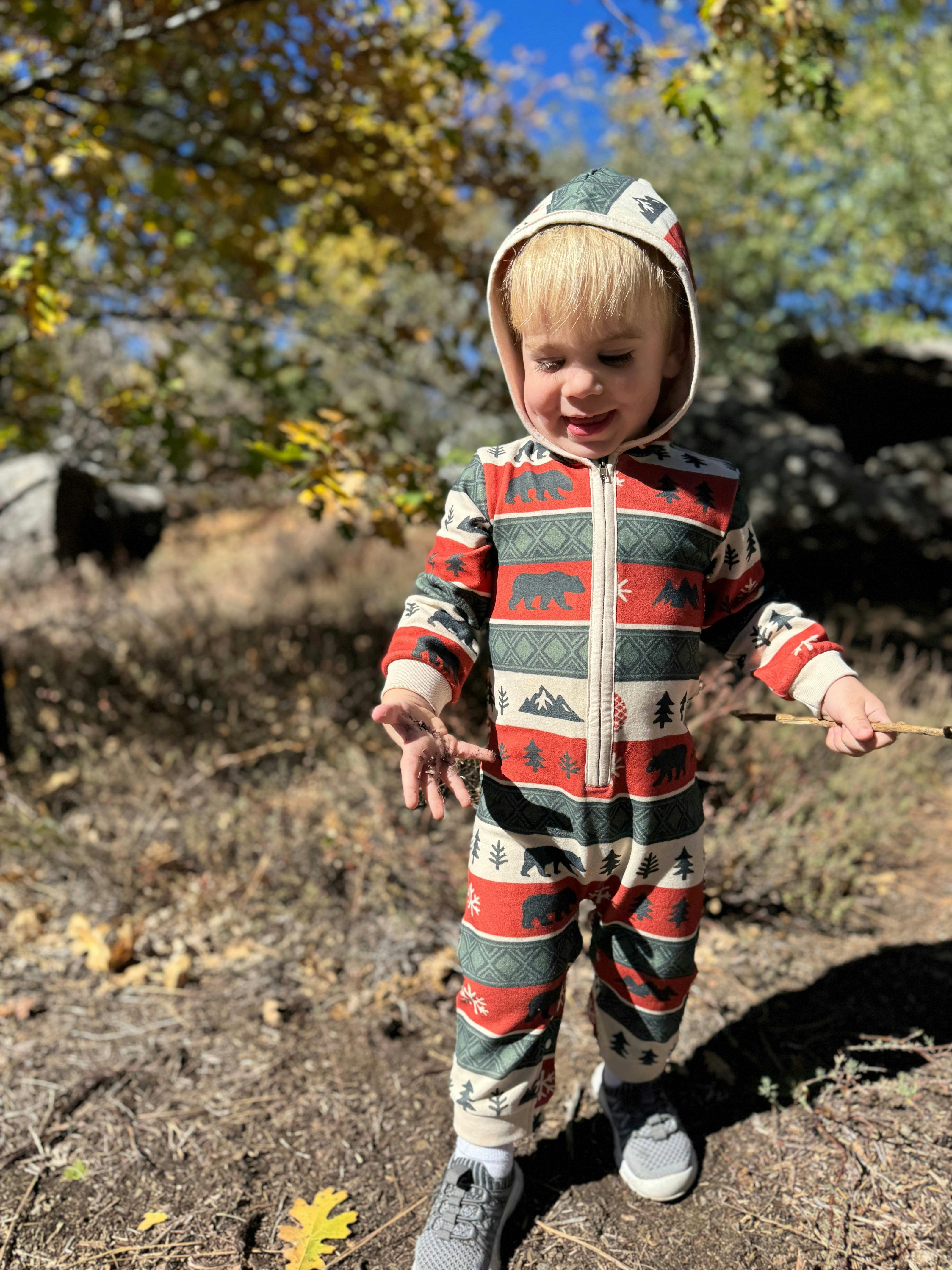 STEFANO Festive Print Hooded Romper