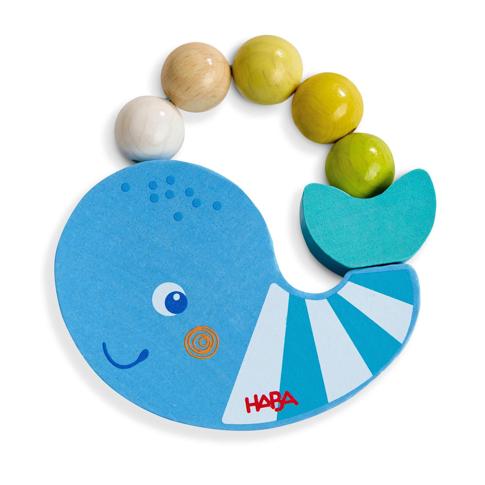 Whale Wooden Grasping Toy Rattle