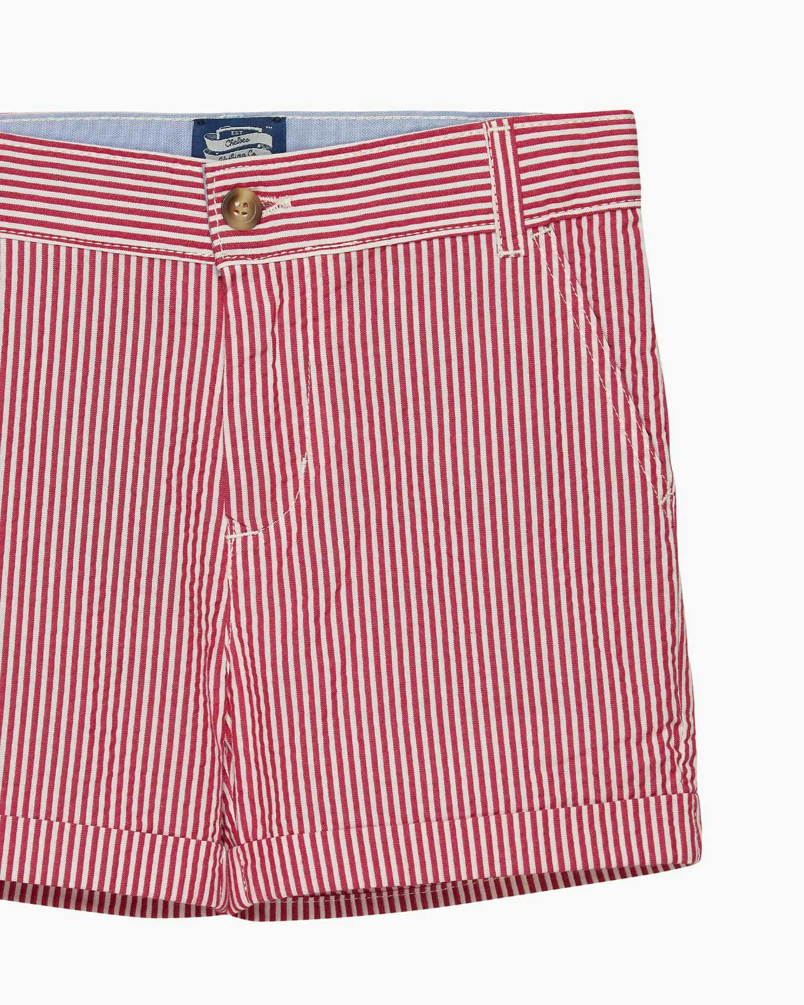 Charlie Chino Shorts in Red Stripe