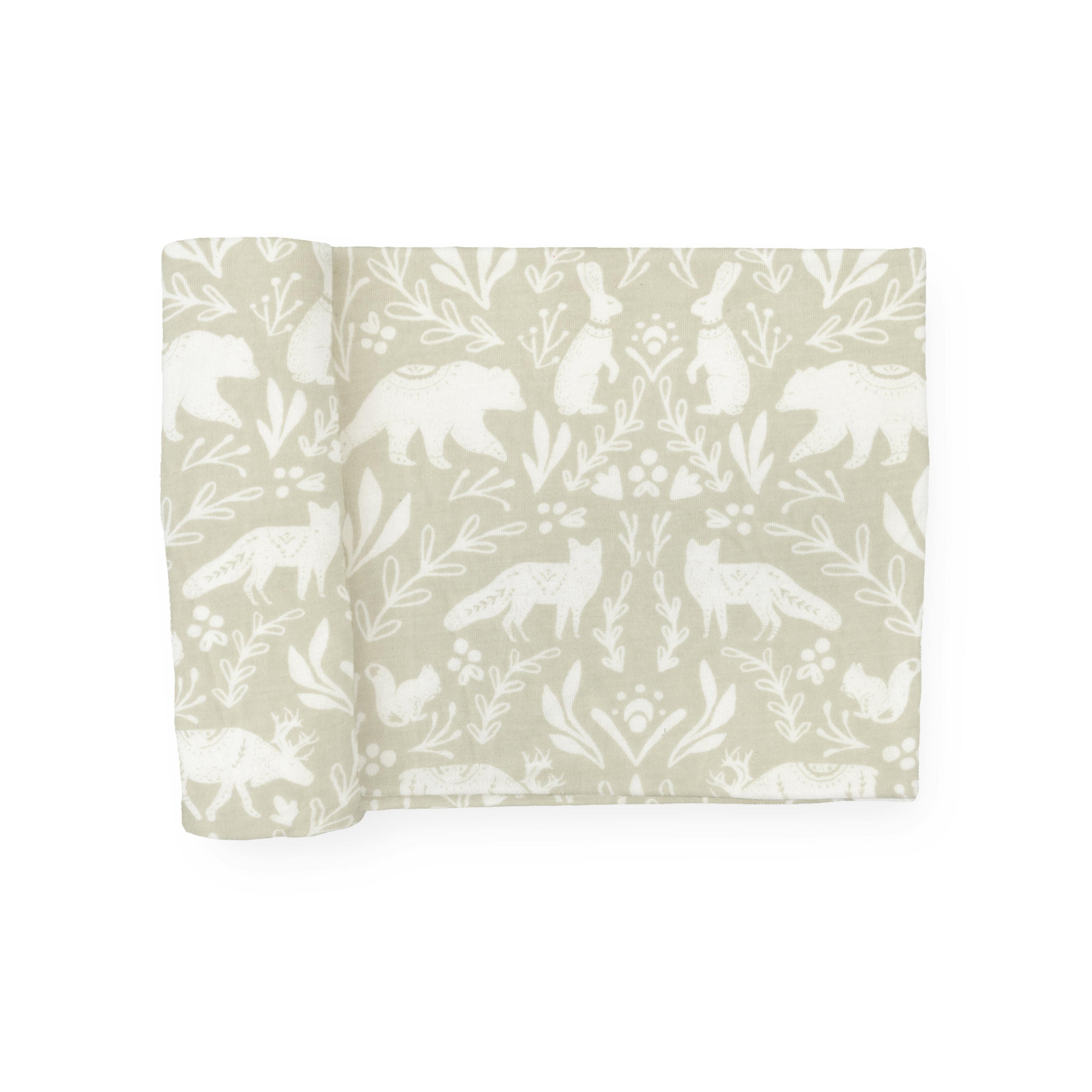 Stretch Knit Swaddle Blanket - Folk Fauna