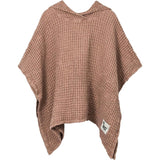 children's linen waffle poncho - cinnamon
