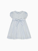Dusty Blue Victoria Girl Hand-Smocked Dress