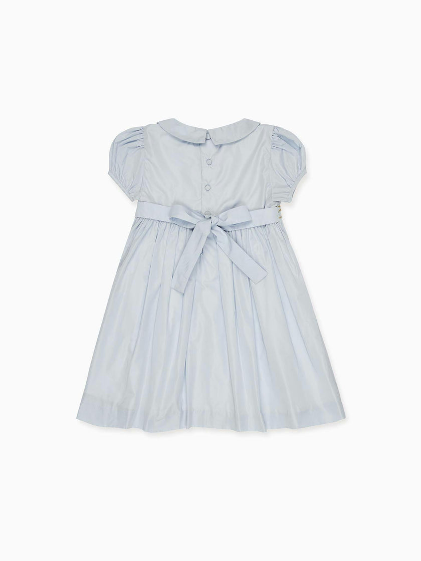 Dusty Blue Victoria Girl Hand-Smocked Dress