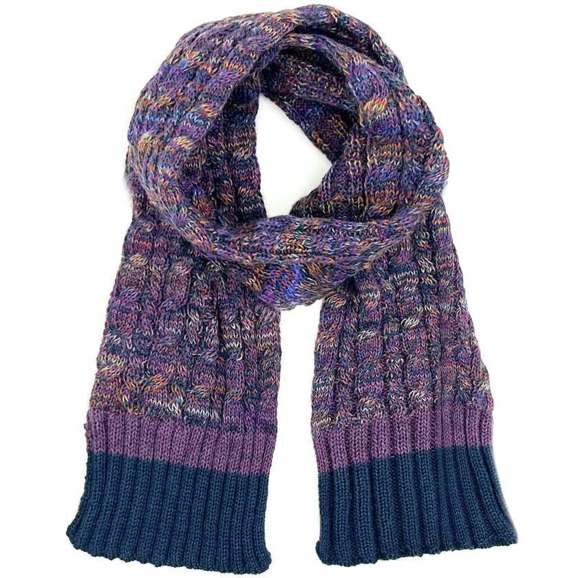 Kids Braided Rib Trim Scarf