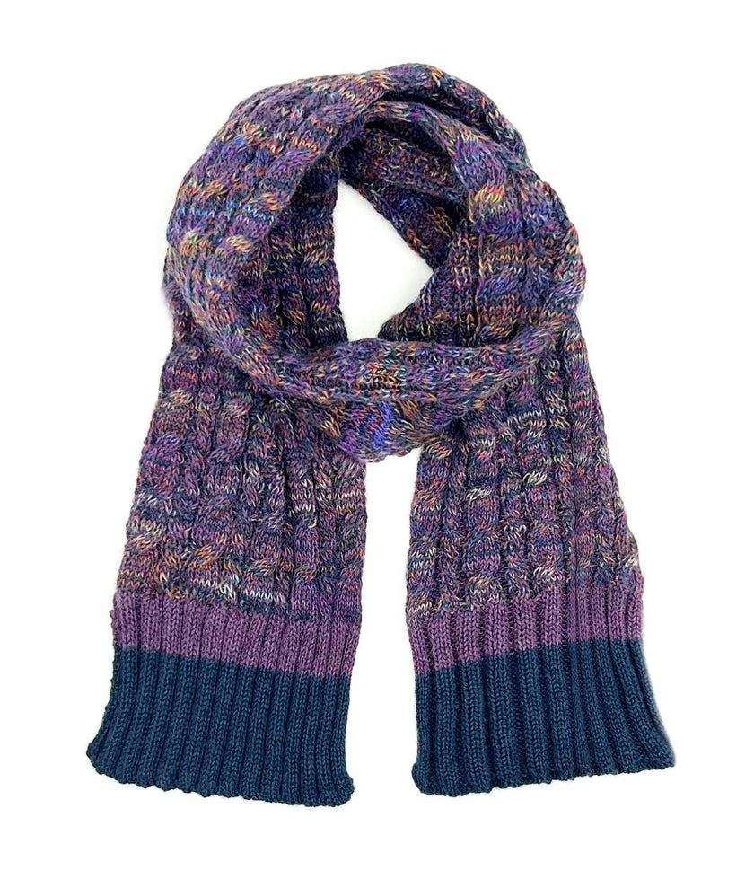 Kids Braided Rib Trim Scarf