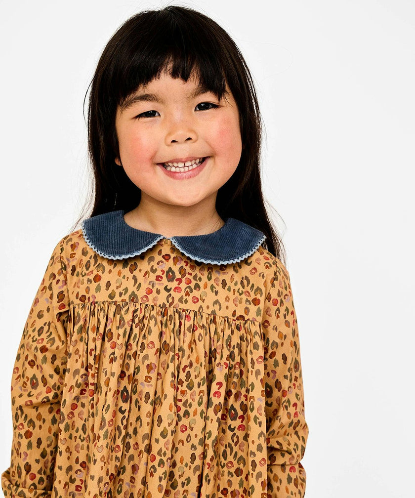Delphina Dress, Sand Leopard