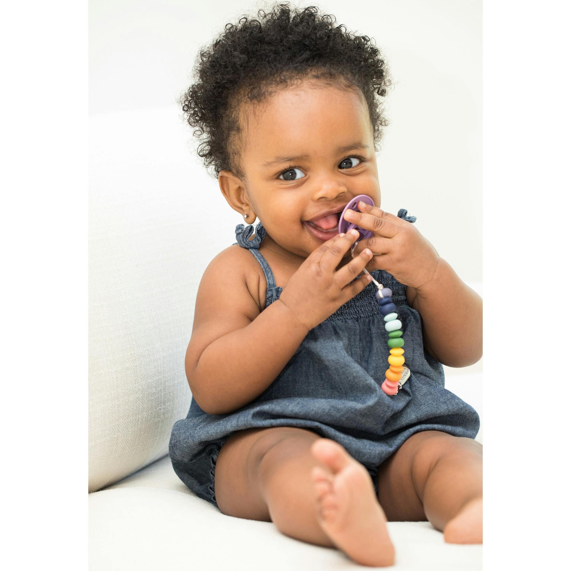 Rainbow Multi Pacifier Clip