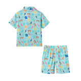 Boys Synthetic Viscose Matching Set | Aqua beach