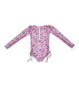 Long Sleeve One Piece Swimsuit with Side Ties