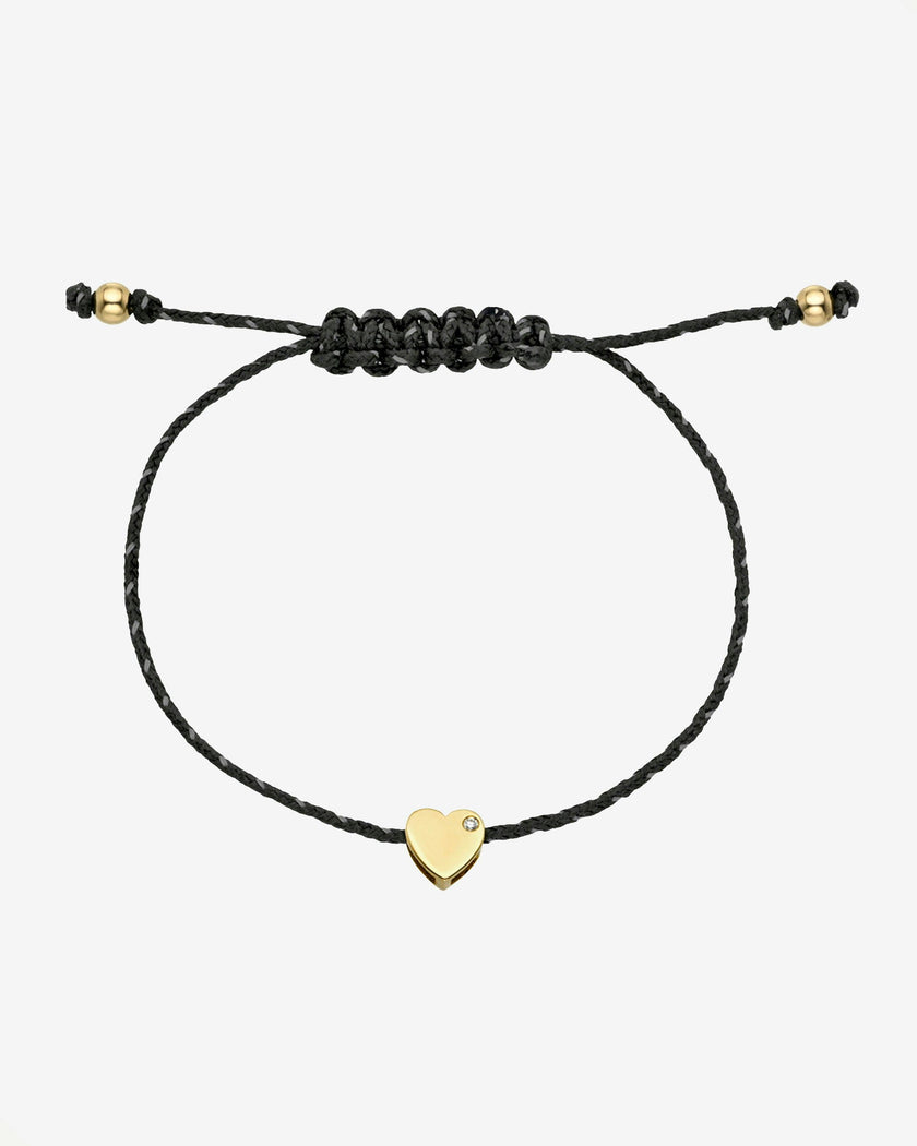 14k Gold Paracord Heart Fortune Bracelet