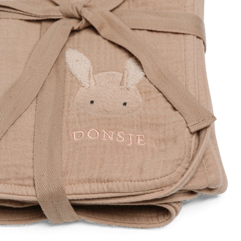 Ploekie Muslin Blanket XL | Fluffy Bunny | Rose Mocha