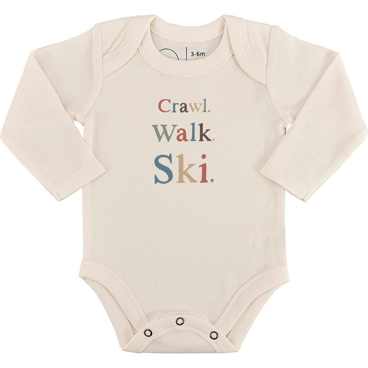 long sleeve graphic bodysuit | crawl walk ski