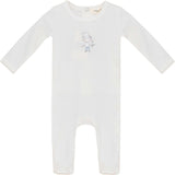 Boy and Girl Print Onesie Off White/Blue