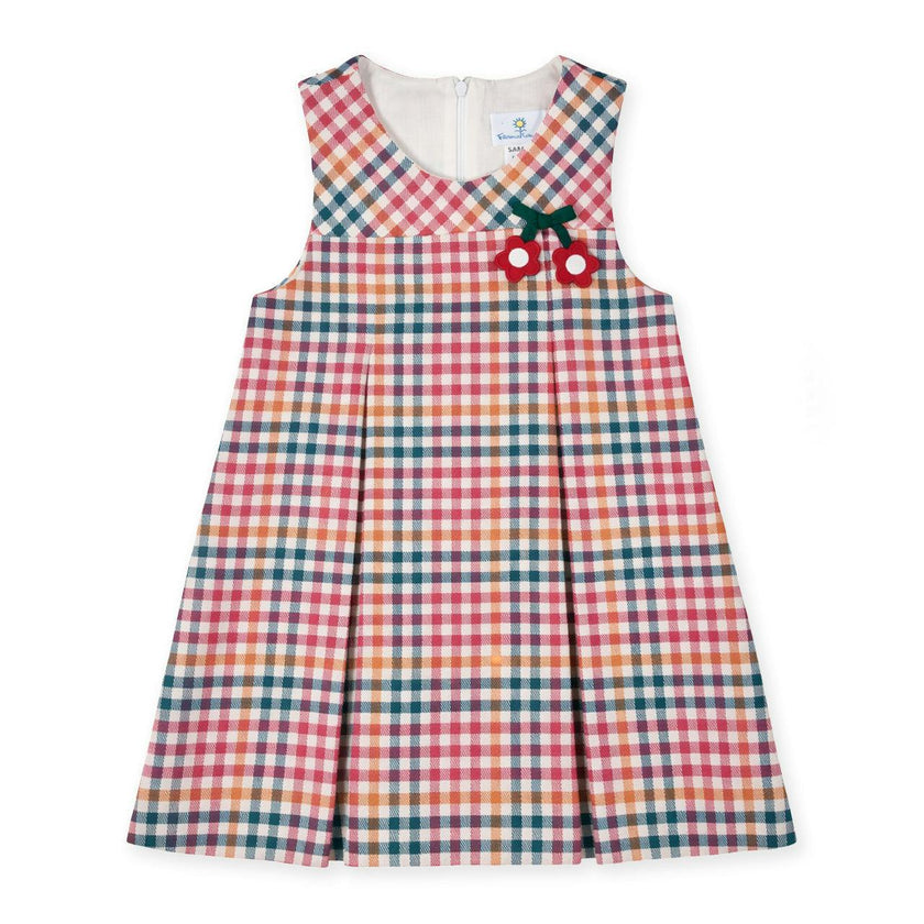 Plaid Jumper with Flowers