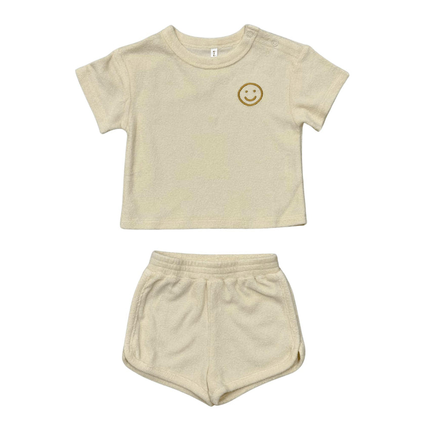 Short Sleeve Cotton Terry Set in Rutabaga