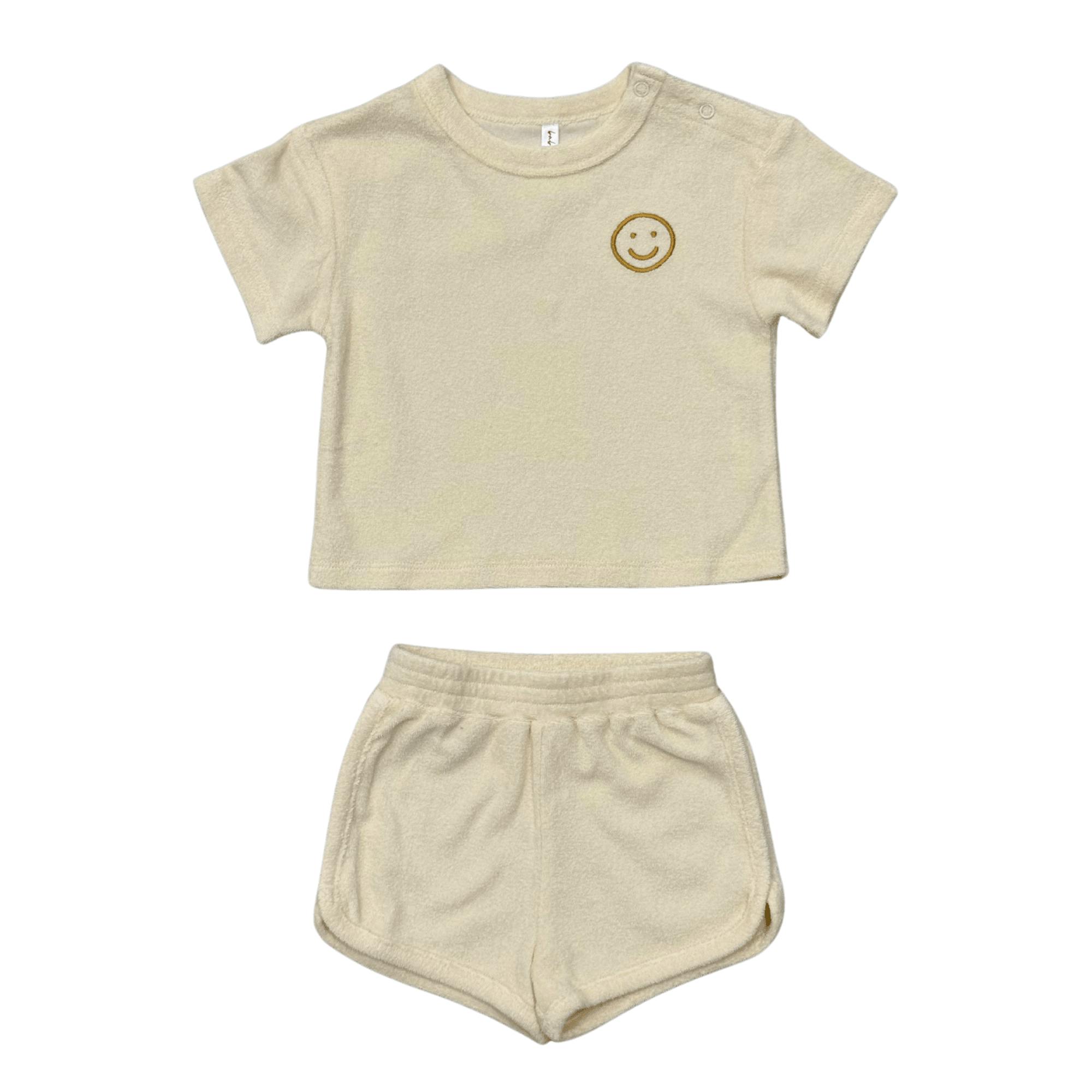 Short Sleeve Cotton Terry Set in Rutabaga