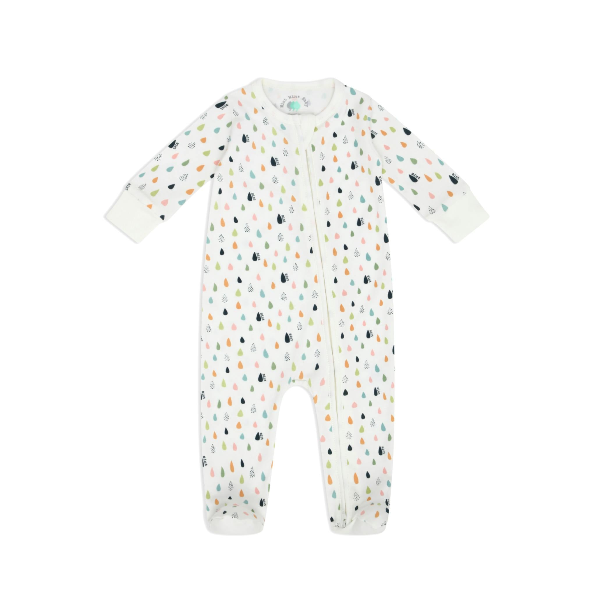 Tiny Drops Zip-up Baby Bodysuit