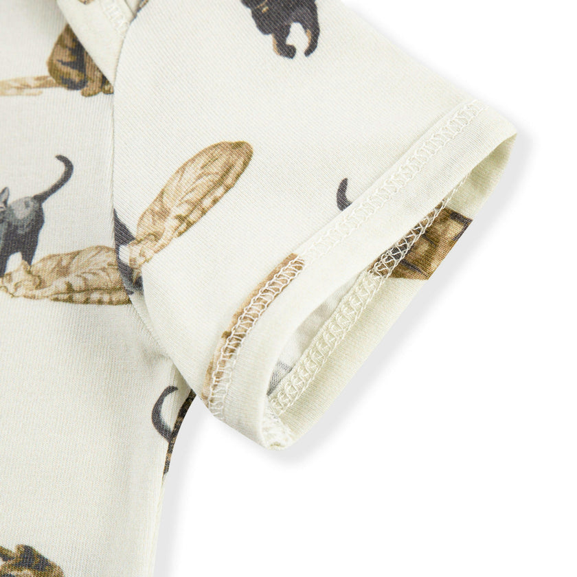 Cotton Stretch Short Sleeve One Piece