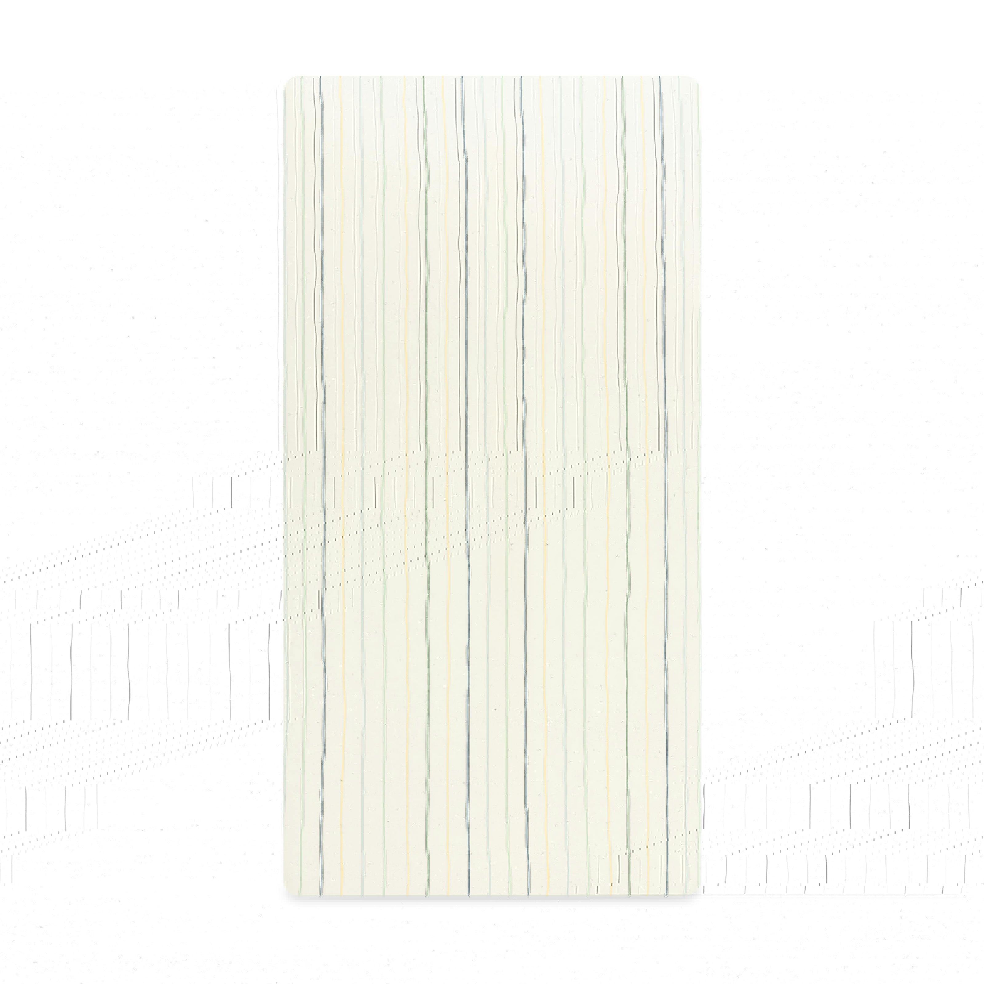 Crib Sheet in GOTS Certified Organic Brushed Cotton in Ivory with Cool Multi-Color Stripes