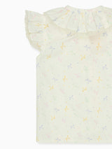 Nicky Hilton x La Coqueta Ivory Bow Olivia Girl Shirt