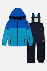 Two Piece Play Snowsuit Light And Dark Blue With Navy Pants
