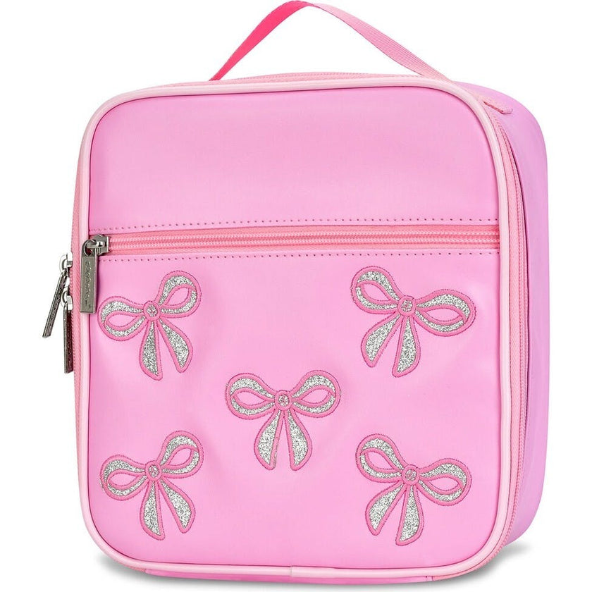 Pink Glitter Bows Lunch Tote