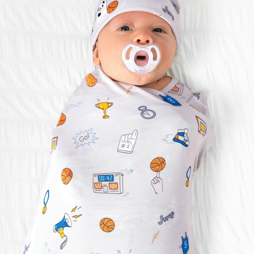 All Star Basketball Bamboo Swaddle & Beanie Set
