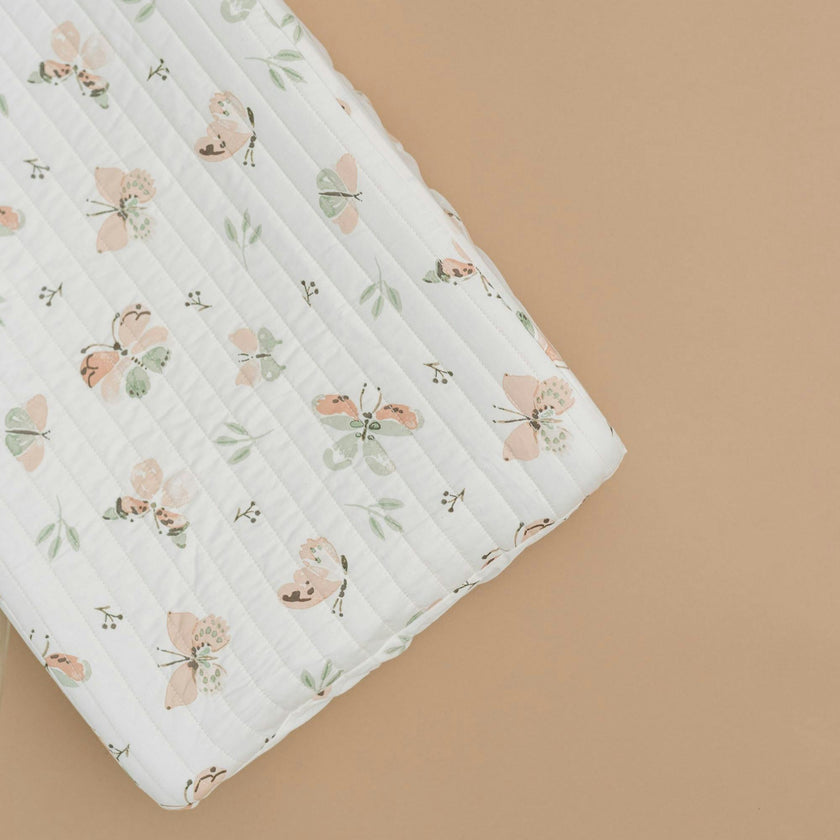 Parker Butterfly Cotton Quilted Change Pad Cover