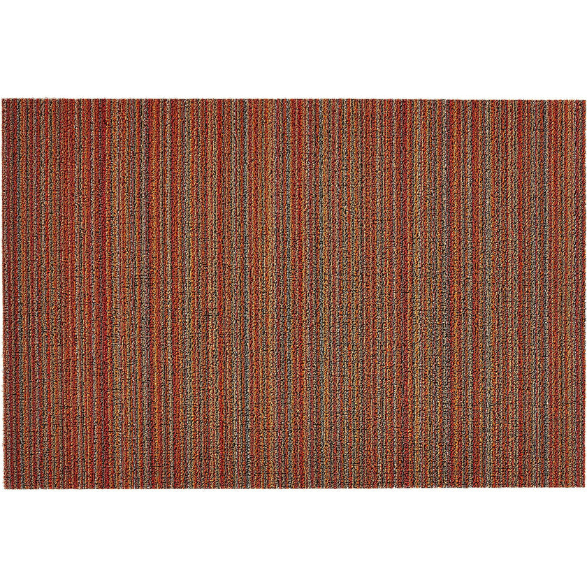 Skinny Stripe Shag Floor Mat, Orange