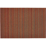 Skinny Stripe Shag Floor Mat, Orange