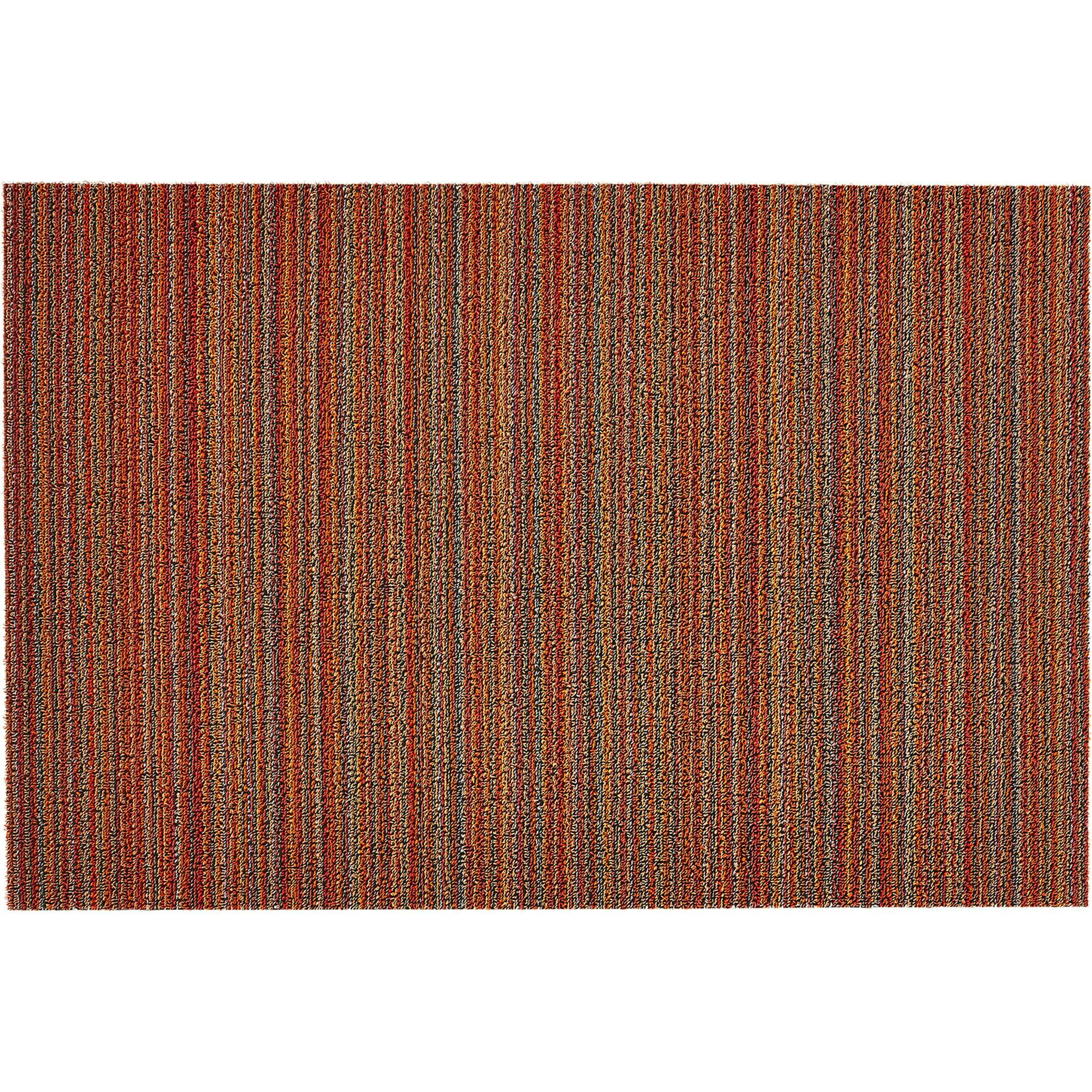 Skinny Stripe Shag Floor Mat, Orange