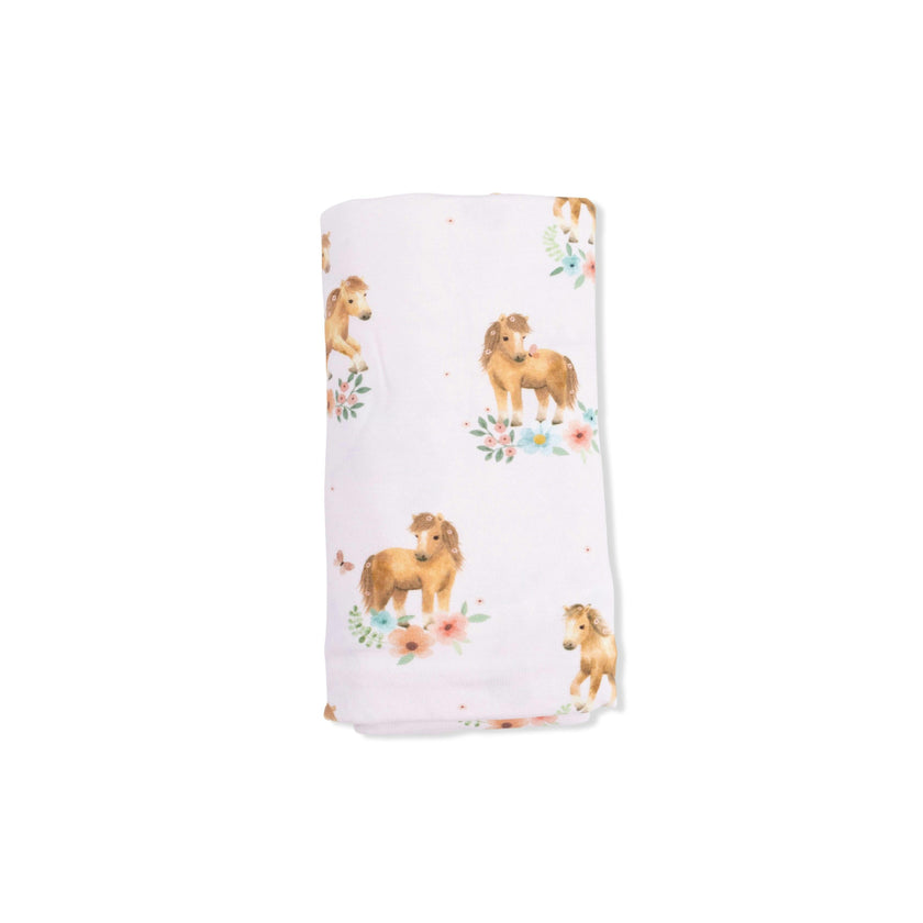 Pink Ponies - Swaddle Blanket