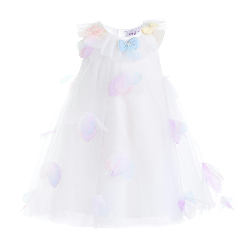 White Pastel Seraphielle Petal Tulle Dress