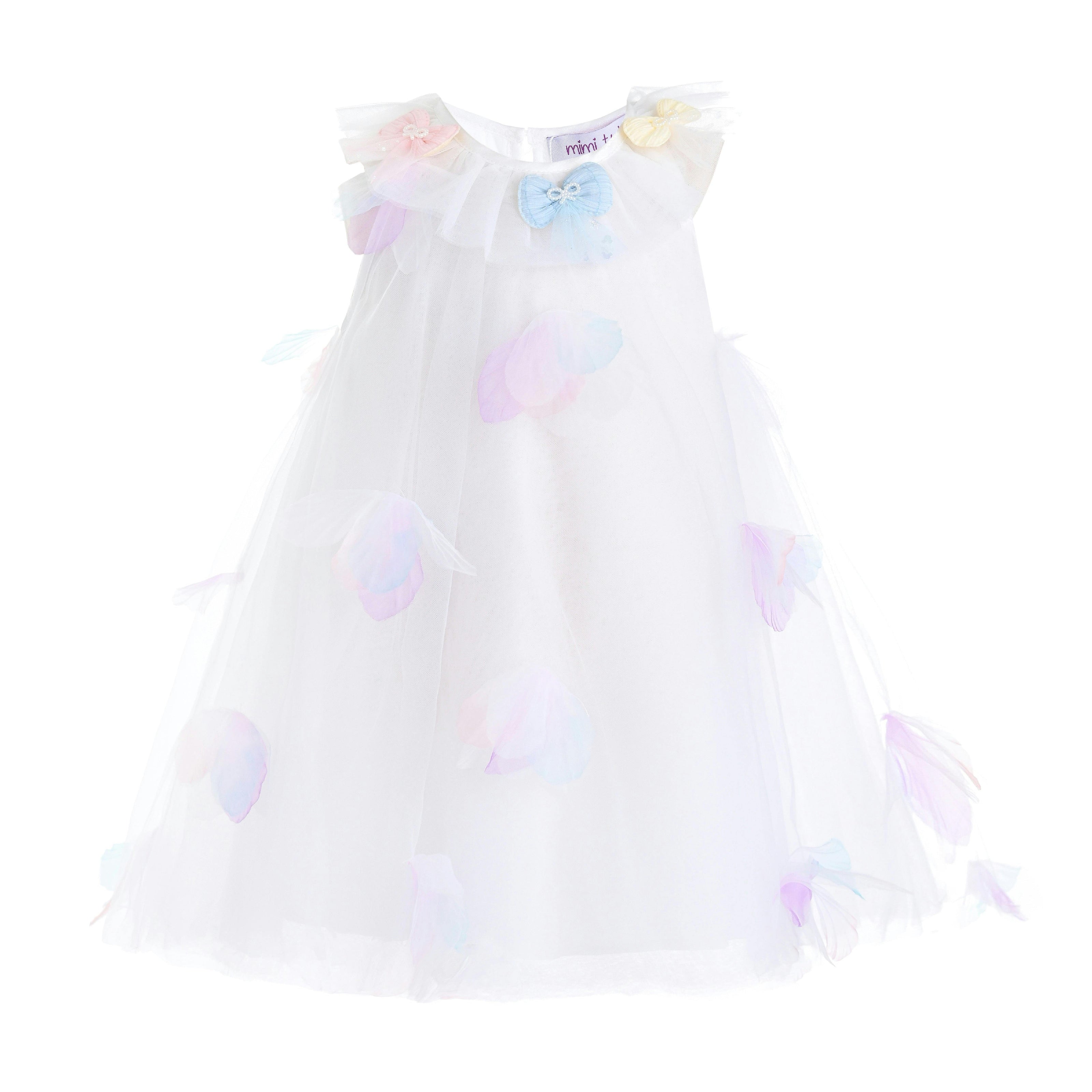 White Pastel Seraphielle Petal Tulle Dress