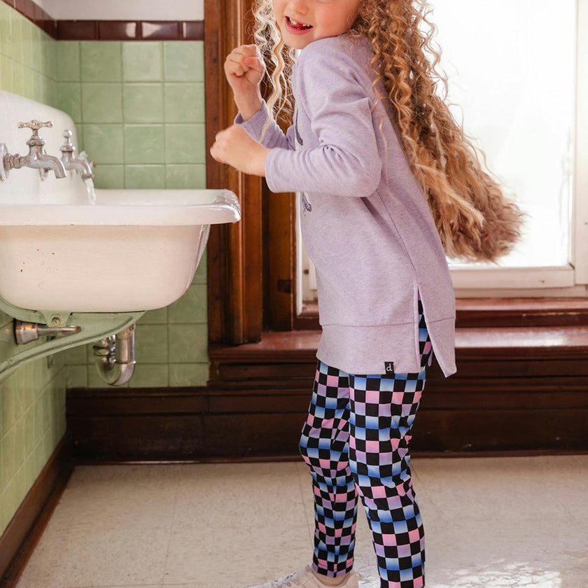 Leggings Black Checkered Print
