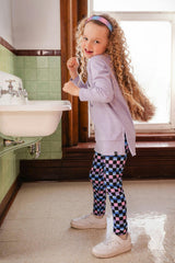 Leggings Black Checkered Print