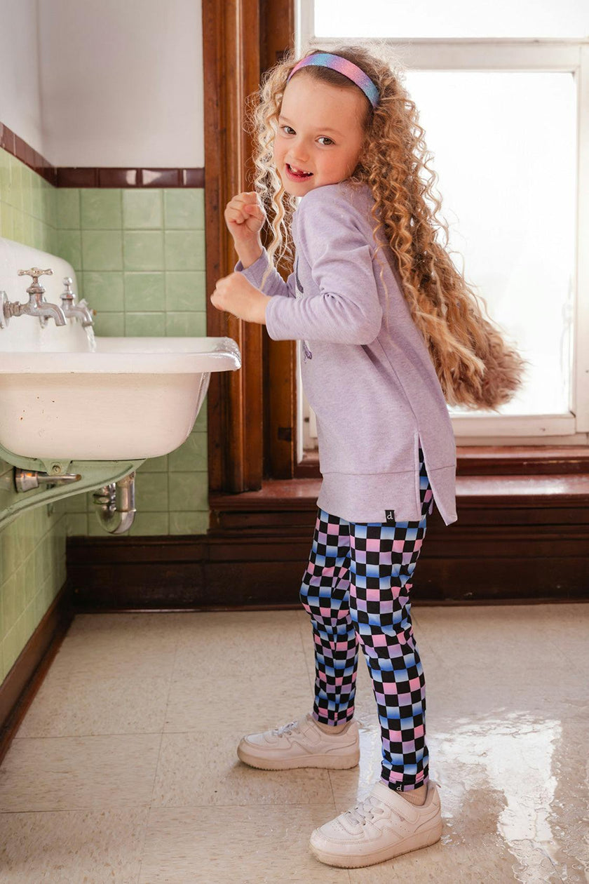 Leggings Black Checkered Print