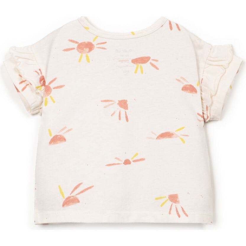Sun Print Flutter Sleeve T-Shirt