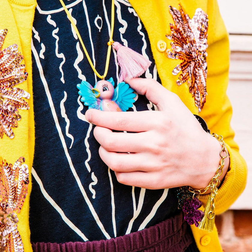 BIRDIE THE BLUE BIRD NECKLACE