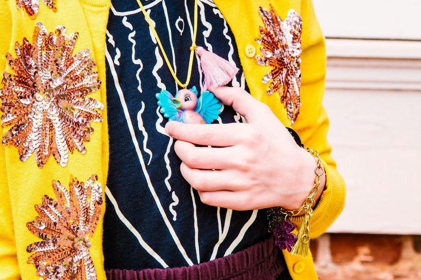 BIRDIE THE BLUE BIRD NECKLACE