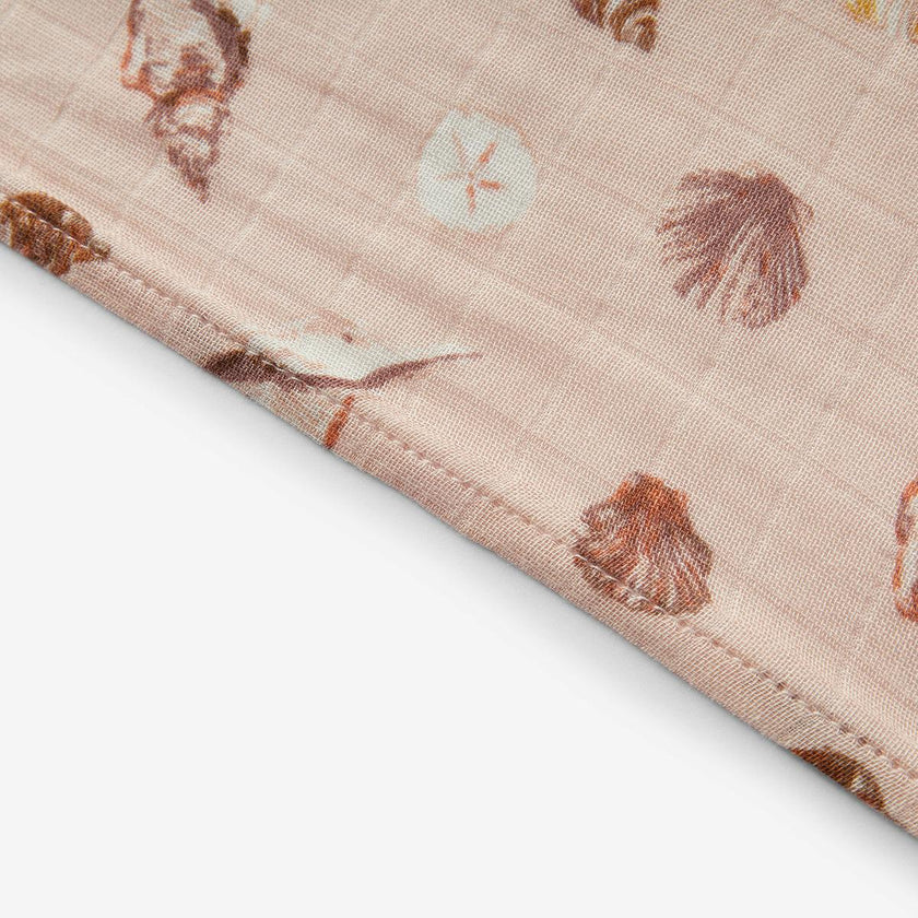 Seashells Bamboo Muslin Two-Piece Burp Cloth Set