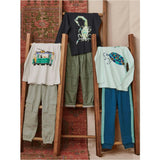 Animal Trolley Graphic Print Crew Neck Long Sleeve T-Shirt, White