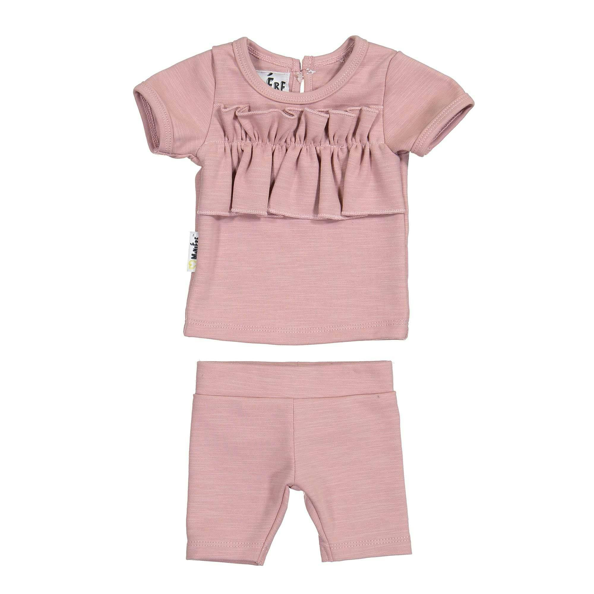 Chest Ruffle 2-Piece Top & Short Set