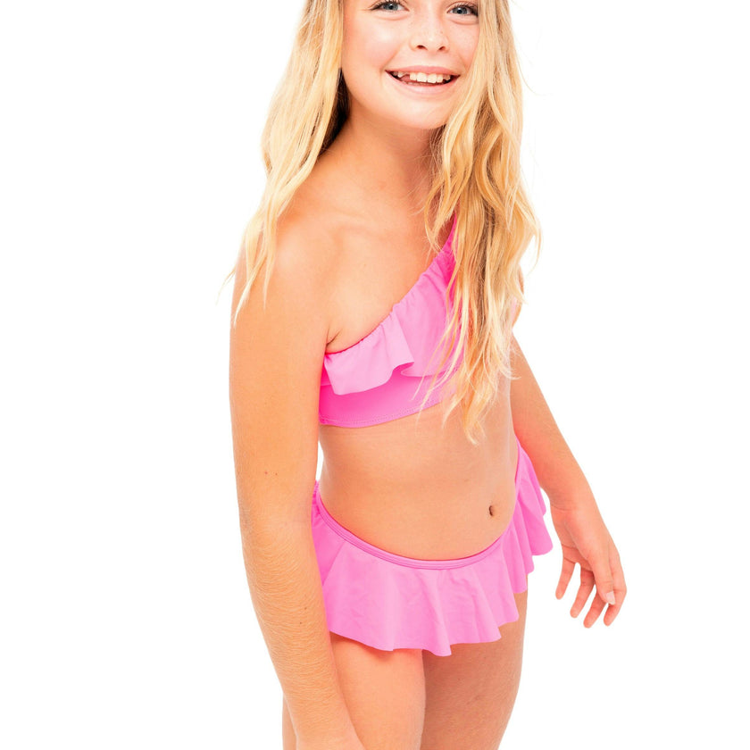 One Shoulder Ruffle Bikini