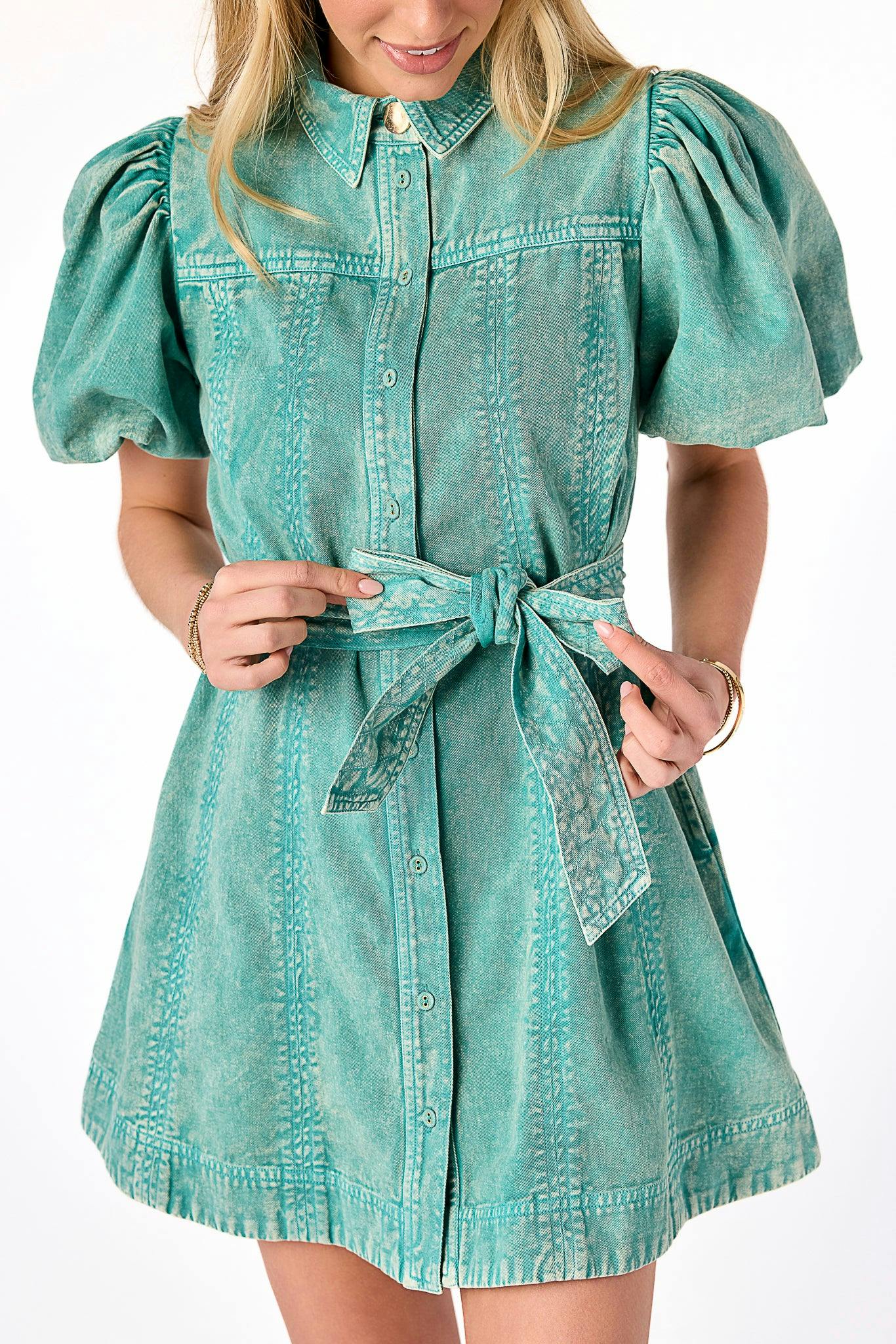 Keely Denim Dress Sage